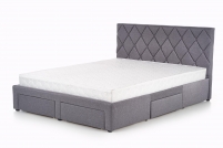 Betina kárpitozott ágy, fiókokkal - 160x200 cm - hamu betina postel se zásuvkami popelavá