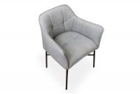 židle čalouněné z podlokietnikami Rozalio - šedý Cloud 83 / černé Nohy židle šedý na czarnych nogach