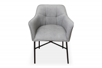 židle čalouněné z podlokietnikami Rozalio - šedý Cloud 83 / černé Nohy židle s prošíváním