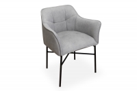 židle čalouněné z podlokietnikami Rozalio - šedý Cloud 83 / černé Nohy szare krzesło