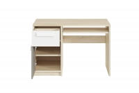 psací stůl mlodziezowe Drop 14 z szuflada 119 cm - buk fjord / šedá platyna / Bílý Psací stůl s šedou přední částí