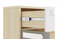 psací stůl mlodziezowe Drop 14 z szuflada 119 cm - buk fjord / šedá platyna / Bílý Psací stůl moderní