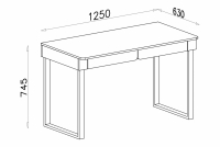 Písací stôl Luca 11 so zásuvkami 125 cm - bez Pieskový / Dub olejovaný Písací stôl Luca 11 so zásuvkami 125 cm - bez Pieskový / Dub olejowany