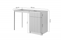 Písací stôl Nicole 120 cm - kašmírová / čierny nožičky Písací stôl Nicole z szuflada 120 cm - kašmír / čierny nozki