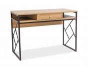 Písací stôl kovové Tablo B z szuflada 110 cm - Dub / Tmavo hnedá Písací stôl tablo b 