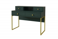 Písací stôl so zásuvkami Cloe 03 - Zelená - Zlatá