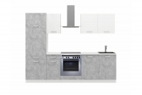 Komplet kuchyňského nábytku Otin 2,6 m - bellato šedý/Biely  Komplet kuchyňského nábytku Otin 2,6 m - bellato šedý/Biely