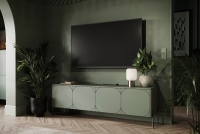 TV stolek Sonatia 200 cm čtyřdveřový - olivová TV skříňka čtyřdveřová Sonatia 200 cm - Oliva - aranzacja