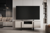 TV skrinka Larena 150 cm s výklenkom - kašmír / čierny nozki kašmír TV skrinka na nogach