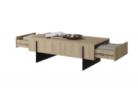 Konferenční stolek Larena - dub piškotový / černá Konferenční stolek do obývacího pokoje