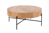 BROOKLYN Konferenční stolek Dub přírodní/Fekete okragly debowy asztal