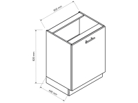 Clara D60 P/L - Skříňka spodní jednodveřová kuchyňský nábytek