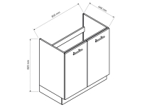 Clara D80 ZL - Skříňka spodní pod zlewozmywak nábytek do kuchyně