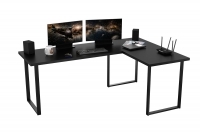 Písací stôl narozne Verin 160 cm na kovových nohách pravý - Čierny Písací stôl narozne Verin 160 cm na kovových nohách pravý - Čierny 