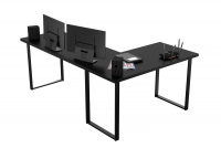 Rohový písací stôl Verin 160x110 cm ľavý - čierna Písací stôl narozne Verin 160 cm na kovových nohách lewe - Čierny 