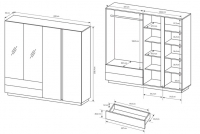 čtyřdveřová skříň Arcano 220 cm - Dub artisan/šedý grafit čtyřdveřová skříň Arcano 220 cm - Dub artisan/šedý grafit
