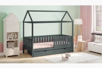 postel dětské domeček přízemní s zásuvkami Nemos II - grafit, 90x180 postel dětské domeček přízemní s zásuvkami Nemos II - grafit