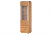 Montenegro 10 - jednodverová ľavá vitrína drevená Vitrína Montenegro 10 - 58 cm - Dub Rustikálny