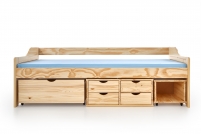 Drevená detská posteľ so zásuvkami Maxima 2 90x200 - borovica drevená Posteľ pre mládež so zásuvkami maxima 2 90x200 - Borovica