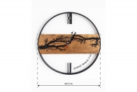 Drevené nástenné hodiny KAYU 06 Jelša v Loft štýle - Čierna- 44 cm 