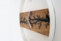 Drevené nástenné hodiny KAYU 08 Jelša v Loft štýle - Biela - 45 cm 