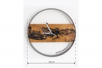 Drevené nástenné hodiny KAYU 09 Jelša v Loft štýle - Oceľ - 36 cm 
