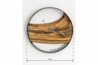 Drevené nástenné hodiny KAYU 10 Orech v Loft štýle - Oceľ - 31 cm 