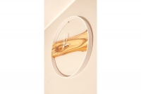 Drevené nástenné hodiny KAYU 15 Orech v Loft štýle - Biela - 50 cm 