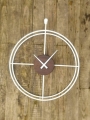 Dřevěné nástěnné hodiny KAYU 39 - 75 cm - černý dub / bílá Dřevěné nástěnné hodiny