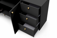 dvoudveřová Komoda Siena z 3 zásuvkami 140 cm - Černá dvoudveřová Komoda Siena z 3 zásuvkami 140 cm - Černá