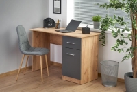 Moderný písací stôl Elmo so zásuvkou 120 cm - zlatý dub / antracytová Písací stôl pre mládež
