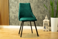 Čalouněná židle Empoli - tmavě zelená Monolith 37 / černé nohy Zeloné židle na czarnych nogach