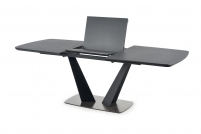 Rozkladací jedálenský stôl FANGOR 160-220x90 cm - tmavosivá / čierna fangor Stôl rozkladany, Pracovná doska - tmavý popol, Podstavec - Čierny