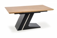 FERGUSON asztal, asztallap 160/200x90 cm - natúr, lábak - fekete moderní design