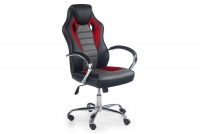 Gurulós gamer szék - Fekete-Piros-Kőris Gamer-szék Scroll z podlokietnikami - fekete / czerwony / hamu