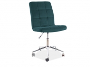 Židle kancelářská Q-020 VELVET Zelený BLUVEL 78 Křeslo obrotowy q-020 velvet Zelený bluvel 78