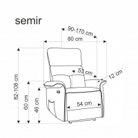 SEMIR Kreslo s funkciou elektrického rozkladania / zásuvka USB, horčicová Kreslo rozkladany semir - horčicová welwet bluvel 68