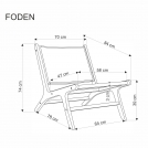 FODEN Relaxační křeslo, Černý / přírodní Křeslo čalouněná foden - černá / přírodní