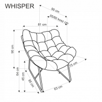 Relaxační křeslo Whisper - Černý / přírodní Křeslo čalouněná whisper - černá / přírodní