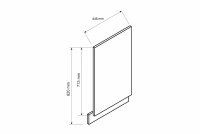 Dvierka na umývačku 45cm s krytým panelom Anika 45 PZ - grafit Predná časť do umývačky 45cm s krytým panelom Anika 45 PZ - grafit