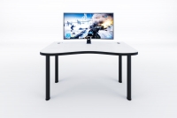 Písací stôl gamingowe Alin 135 cm z regulacja wysokosci oraz tasma LED - biela / čierny  Písací stôl gamingowe Alin 135 cm z regulacja wysokosci oraz tasma LED - biela / čierny 