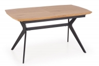GUSTAVO összecsukható asztal, lapja - sárga tölgy, lábak - fekete GUSTAVO Stůl rozkladany Deska - Dub Žlutý, Nohy - Fekete