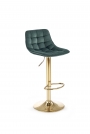 Barová stolička H210 - zlatá / tmavozelená h120 Barová stolička Nohy - zlaté, Sedák - tmavý Zelený (1p=1szt)