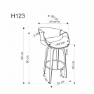 Barová židle H123 - černá Eko-kůže / ořechový h123 Barová židle černá / ořechový