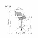 H124 scaun bar negru / nucă h124 hoker negru / nucă