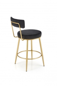 H115 Barová stolička Čierny / zlaté Barová stolička čalúnená h115 - Čierny / zlaté