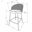H113  Barová židle Fekete / bílý Barová židle kárpitozott h113 - Fekete / bílý