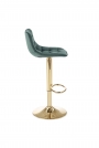 H120 Barová židle Nohy - arany, Sedák - tmavý Zelený (1p=1szt) Barová židle čalouněná h120 - tmavý Zelený / Žlutý