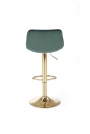 Barová stolička H210 - zlatá / tmavozelená Barová stolička čalúnená h120 - tmavý Zelený / zlaté