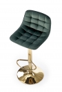 H120 Barová židle Nohy - arany, Sedák - tmavý Zelený (1p=1szt) Barová židle čalouněná h120 - tmavý Zelený / Žlutý